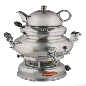 سماور گازی طاووس مدل عدسی کد 2 127 گنجایش 8 لیتر